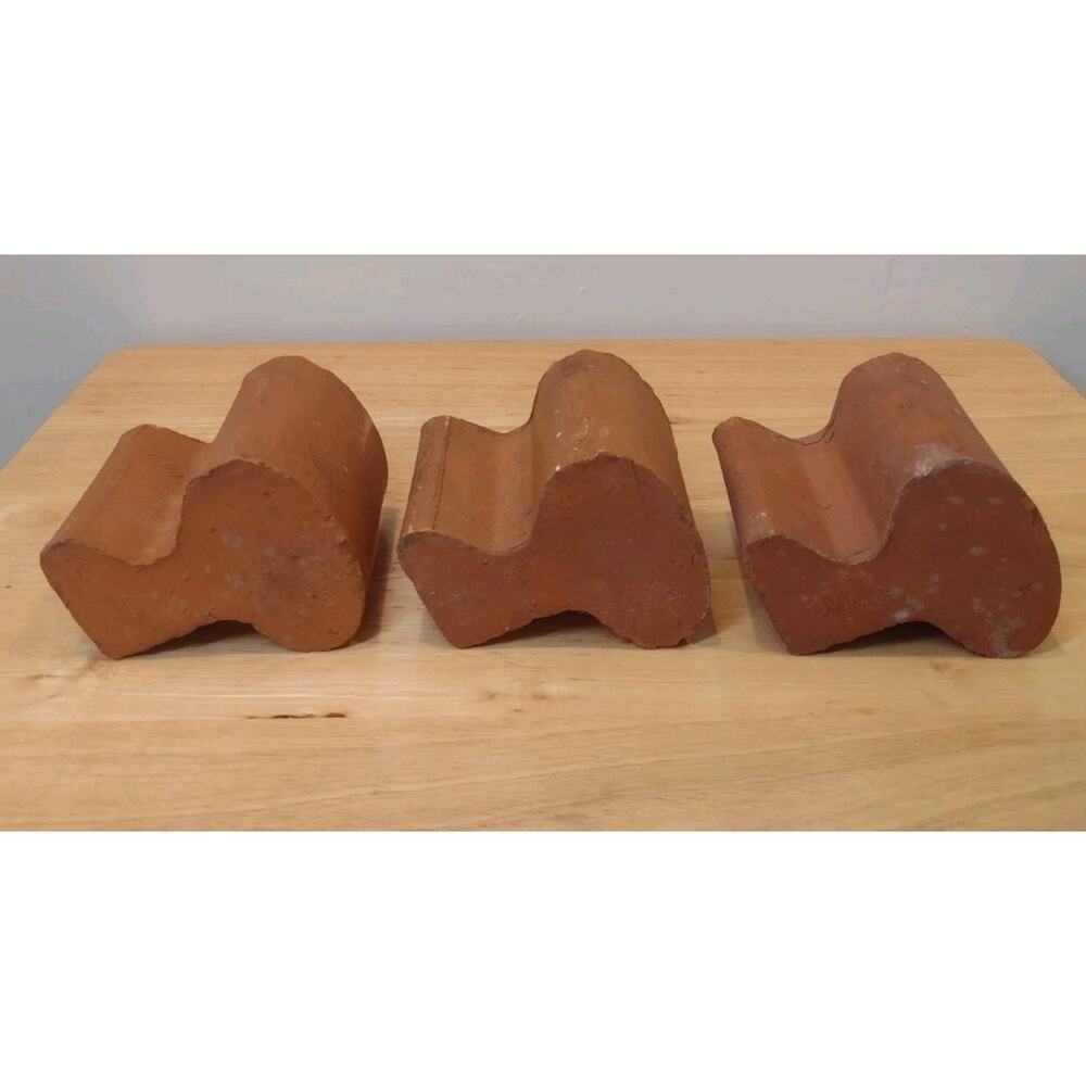 Set of 3 TERRA Cotta Large Pot Feet Clay Risers Deroma from Italy Planter Feet - Picture 4 of 9